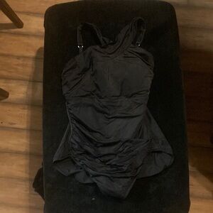 Size XL Coastal Blue one piece black swimsuit